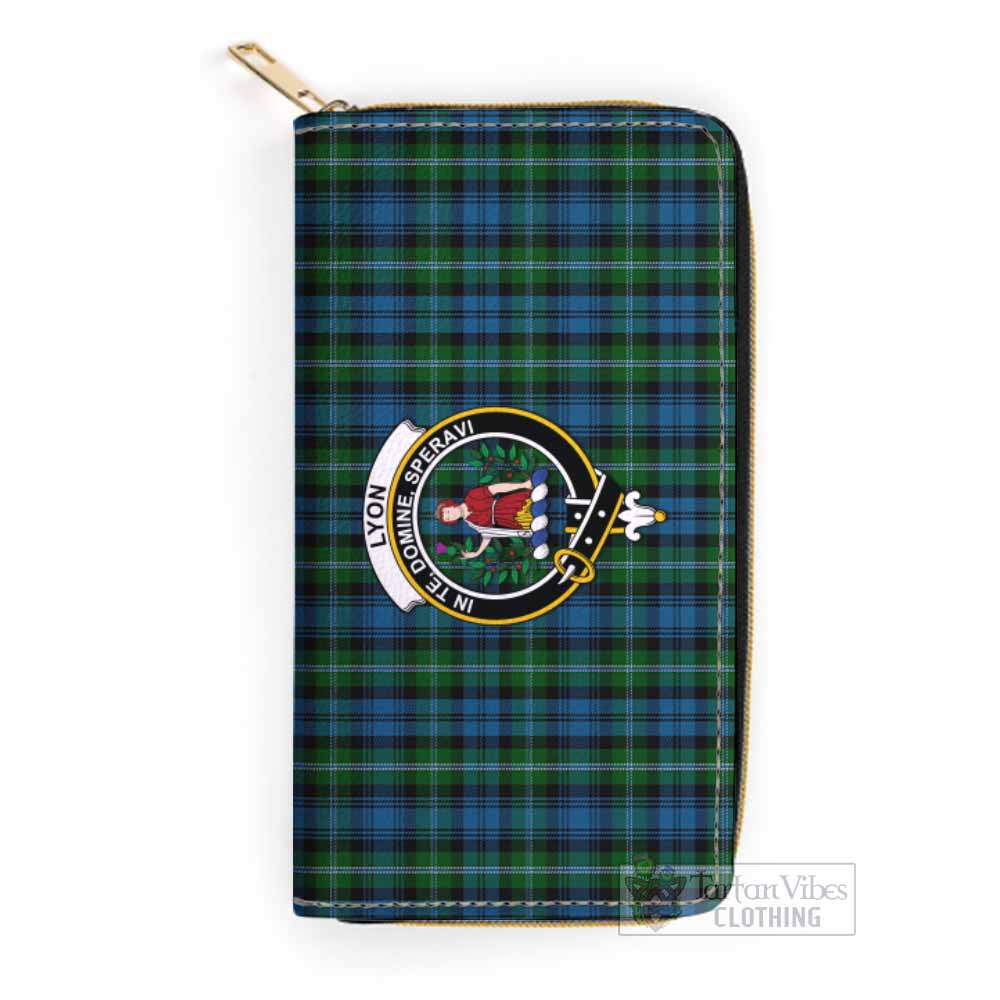 Lyon Tartan Women's Leather Wallet with Family Crest One Size 19.7*10.5*3.5 cm - Tartan Vibes Clothing