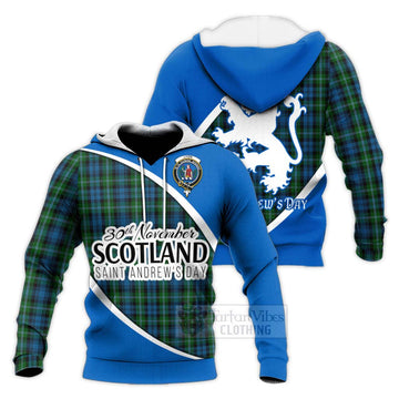 Lyon Family Crest Tartan Knitted Hoodie Celebrate Saint Andrew's Day in Style Unisex Knitted Pullover Hoodie - Tartan Vibes Clothing