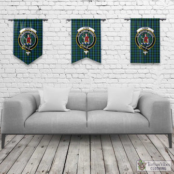 Lyon Tartan Gonfalon, Tartan Banner with Family Crest Rectangle - Tartan Vibes Clothing