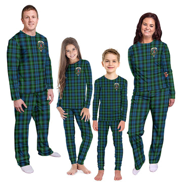 Lyon Tartan Pajamas Family Set with Family Crest Kid - Tartan Vibes Clothing