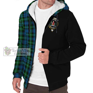 Lyon Tartan Sherpa Hoodie with Family Crest and Half Of Me Style Unisex S - Tartan Vibes Clothing