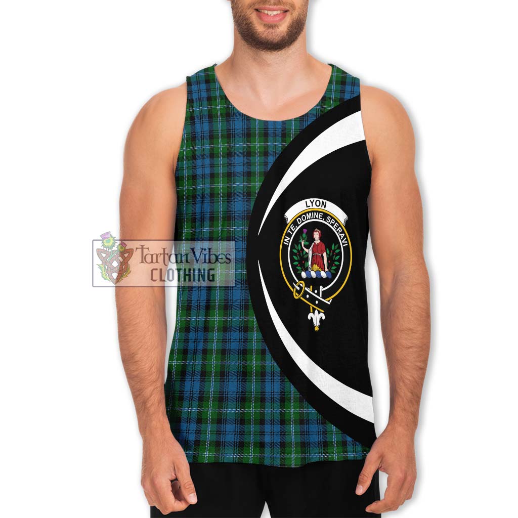 Lyon Tartan Men's Tank Top with Family Crest Circle Style Men - Tartan Vibes Clothing