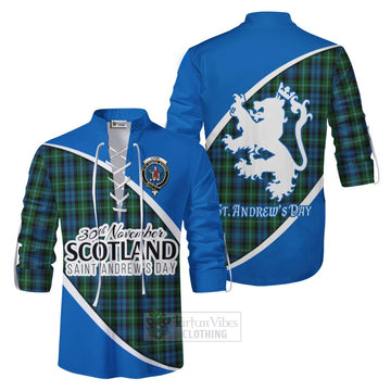 Lyon Family Crest Tartan Ghillie Kilt Shirt Celebrate Saint Andrew's Day in Style Men - Tartan Vibes Clothing