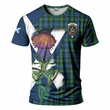 Lyon Tartan Family Crest T-Shirt Scottish Thistle Celtic Inspired