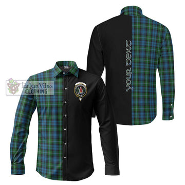 Lyon Tartan Long Sleeve Button Shirt with Family Crest and Half Of Me Style Men's Shirt S - Tartanvibesclothing Shop