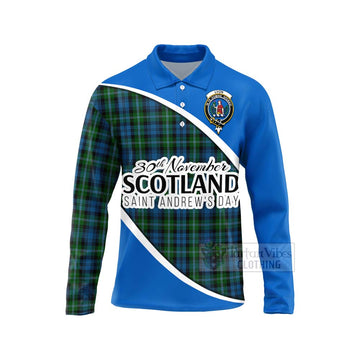 Lyon Family Crest Tartan Long Sleeve Polo Shirt Celebrate Saint Andrew's Day in Style Unisex - Tartan Vibes Clothing