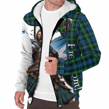 Tartan Vibes Clothing Lyon Crest Tartan Sherpa Hoodie Inspired by the Freedom of Scottish Warrior