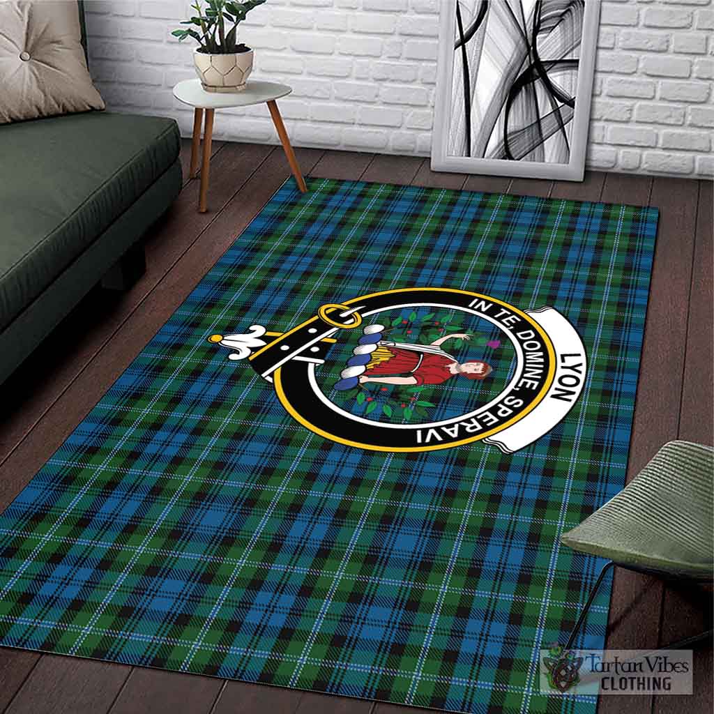 Lyon Tartan Area Rug with Family Crest L 59*86 inch (150x220 cm) - Tartan Vibes Clothing