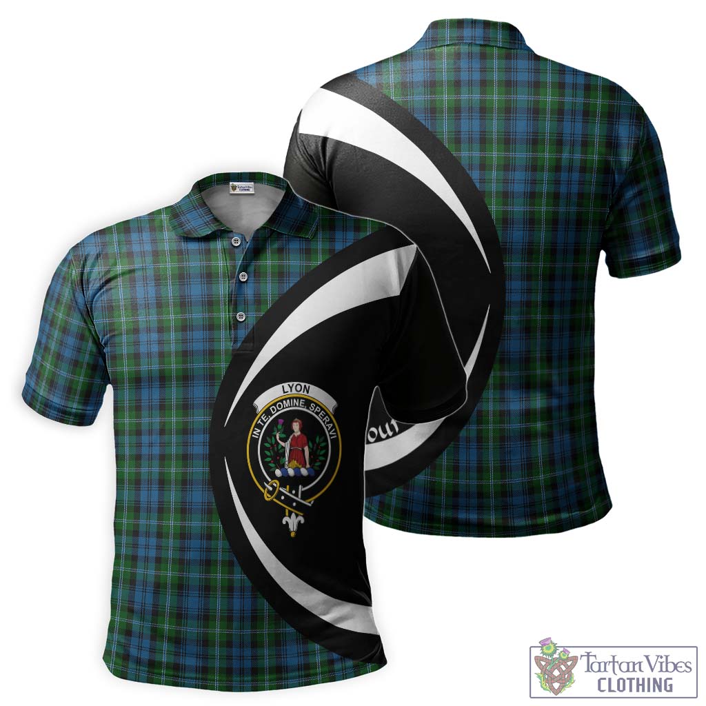 Lyon Tartan Men's Polo Shirt with Family Crest Circle Style Kid - Tartan Vibes Clothing