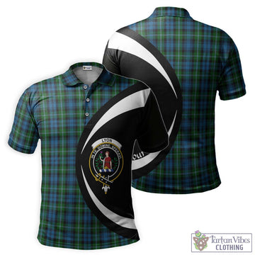 Lyon Tartan Men's Polo Shirt with Family Crest Circle Style Kid - Tartan Vibes Clothing