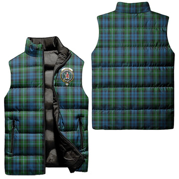 Lyon Tartan Sleeveless Puffer Jacket with Family Crest Unisex - Tartan Vibes Clothing