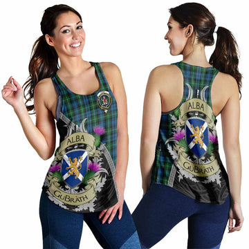 Lyon Tartan Family Crest Women's Racerback Tanks Lion Rampant Royal Thistle Shield Celtic Inspired 4XL - Tartan Vibes Clothing