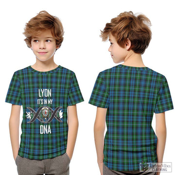 Lyon Tartan Kid T-Shirt with Family Crest DNA In Me Style Youth XL Size14 - Tartan Vibes Clothing