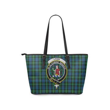 Lyon Tartan Leather Tote Bag with Family Crest