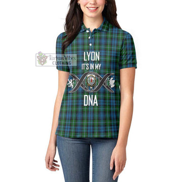 Lyon Tartan Women's Polo Shirt with Family Crest DNA In Me Style Women - Tartan Vibes Clothing