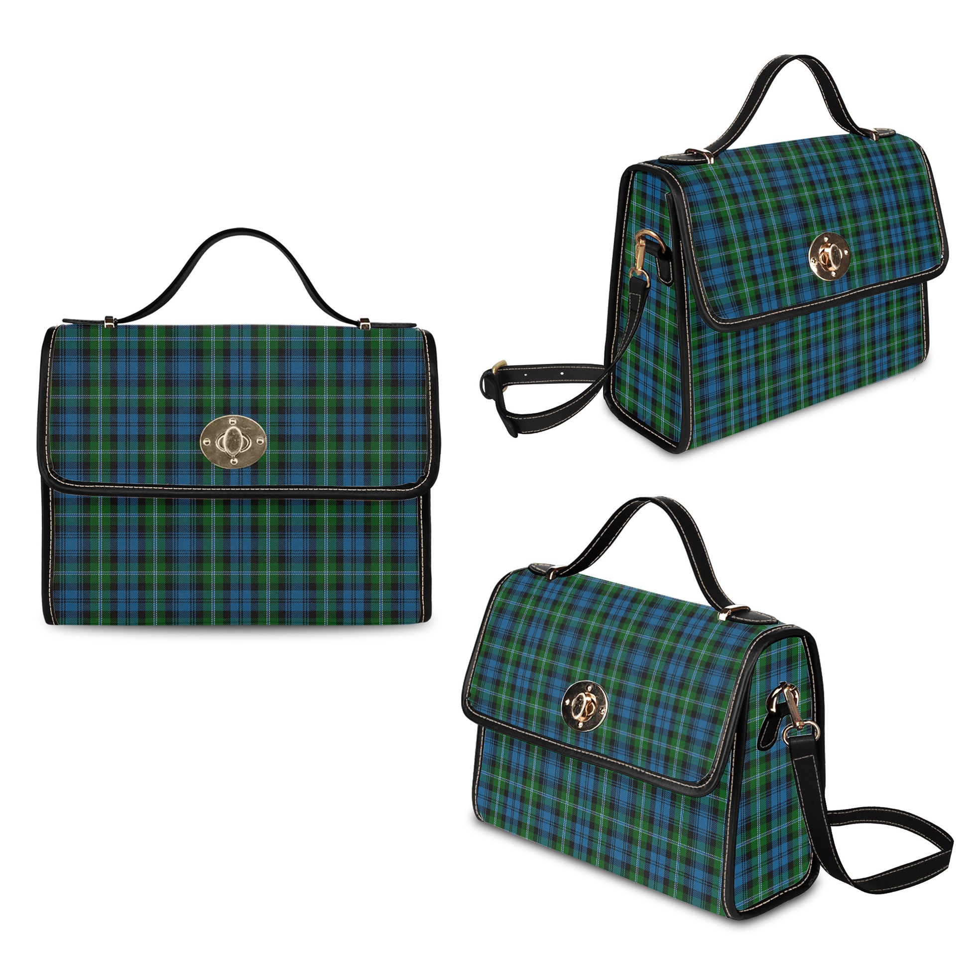 lyon-tartan-leather-strap-waterproof-canvas-bag
