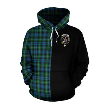 Lyon Tartan Cotton Hoodie with Family Crest and Half Of Me Style Pullover Hoodie XS - Tartan Vibes Clothing