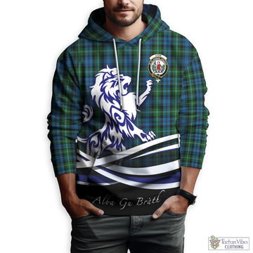 Lyon Tartan Hoodie with Alba Gu Brath Regal Lion Emblem