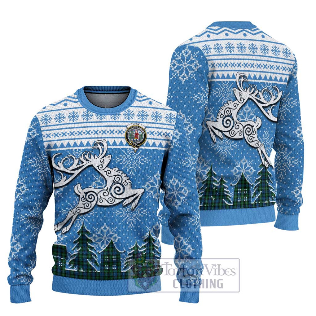 Lyon Clan Christmas Ugly Sweater Celtic Reindeer Style Unisex - Tartan Vibes Clothing
