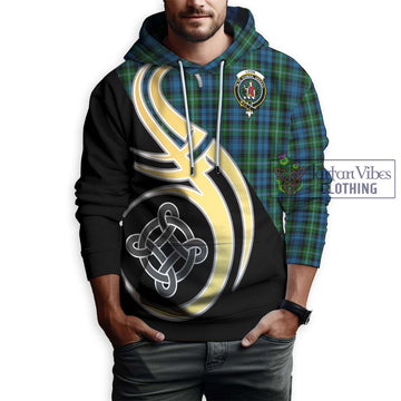 Lyon Tartan Hoodie with Family Crest and Celtic Symbol Style Zip Hoodie - Tartan Vibes Clothing