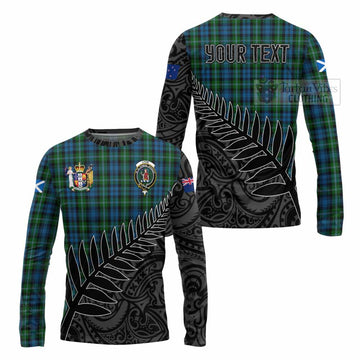 Lyon Crest Tartan Long Sleeve T-Shirt with New Zealand Silver Fern Half Style Unisex - Tartan Vibes Clothing