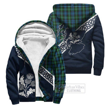 Lyon Tartan Sherpa Hoodie Featuring Thistle and Scotland Map Unisex - Tartan Vibes Clothing