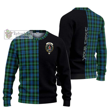 Lyon Tartan Ugly Sweater with Family Crest and Half Of Me Style Unisex - Tartan Vibes Clothing