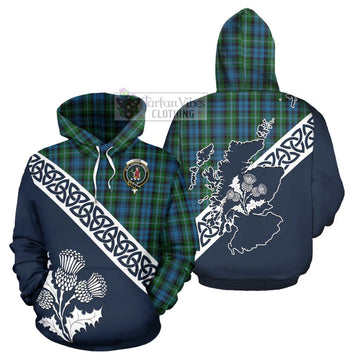 Lyon Tartan Hoodie Featuring Thistle and Scotland Map Zip Hoodie - Tartan Vibes Clothing