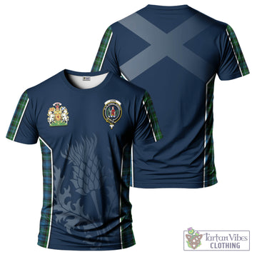 Lyon Tartan T-Shirt with Family Crest and Scottish Thistle Vibes Sport Style