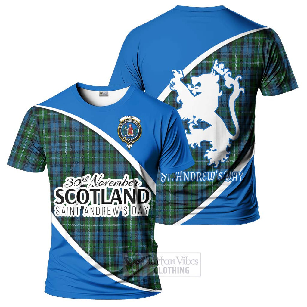 Tartan Vibes Clothing Lyon Family Crest Tartan T-Shirt Celebrate Saint Andrew's Day in Style