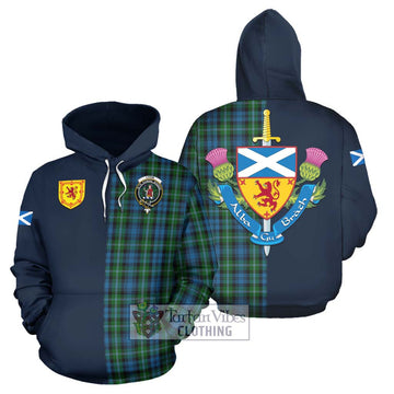 Lyon Tartan Hoodie Alba with Scottish Lion Royal Arm Half Style Zip Hoodie - Tartan Vibes Clothing