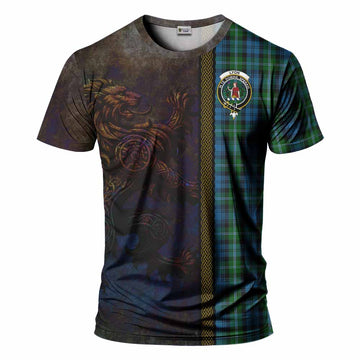 Lyon Tartan Family Crest T-Shirt Alba Gu Brath Be Brave Lion Ancient Style