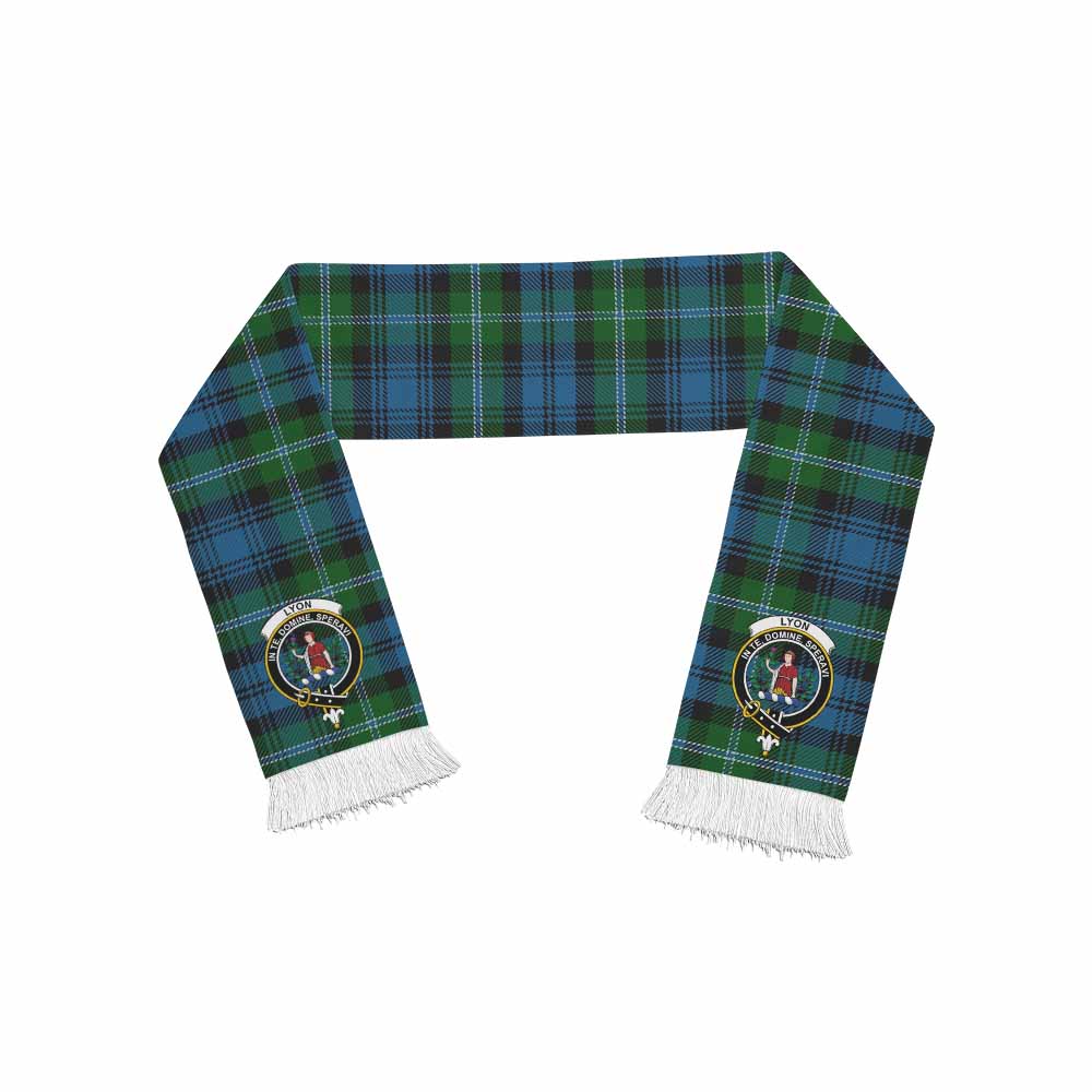 Lyon Tartan Ruffneck Scarf with Family Crest One Size 67.7*6.7 inches - Tartan Vibes Clothing