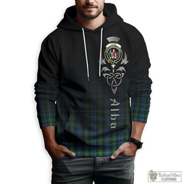 Lyon Tartan Hoodie Featuring Alba Gu Brath Family Crest Celtic Inspired Zip Hoodie - Tartan Vibes Clothing