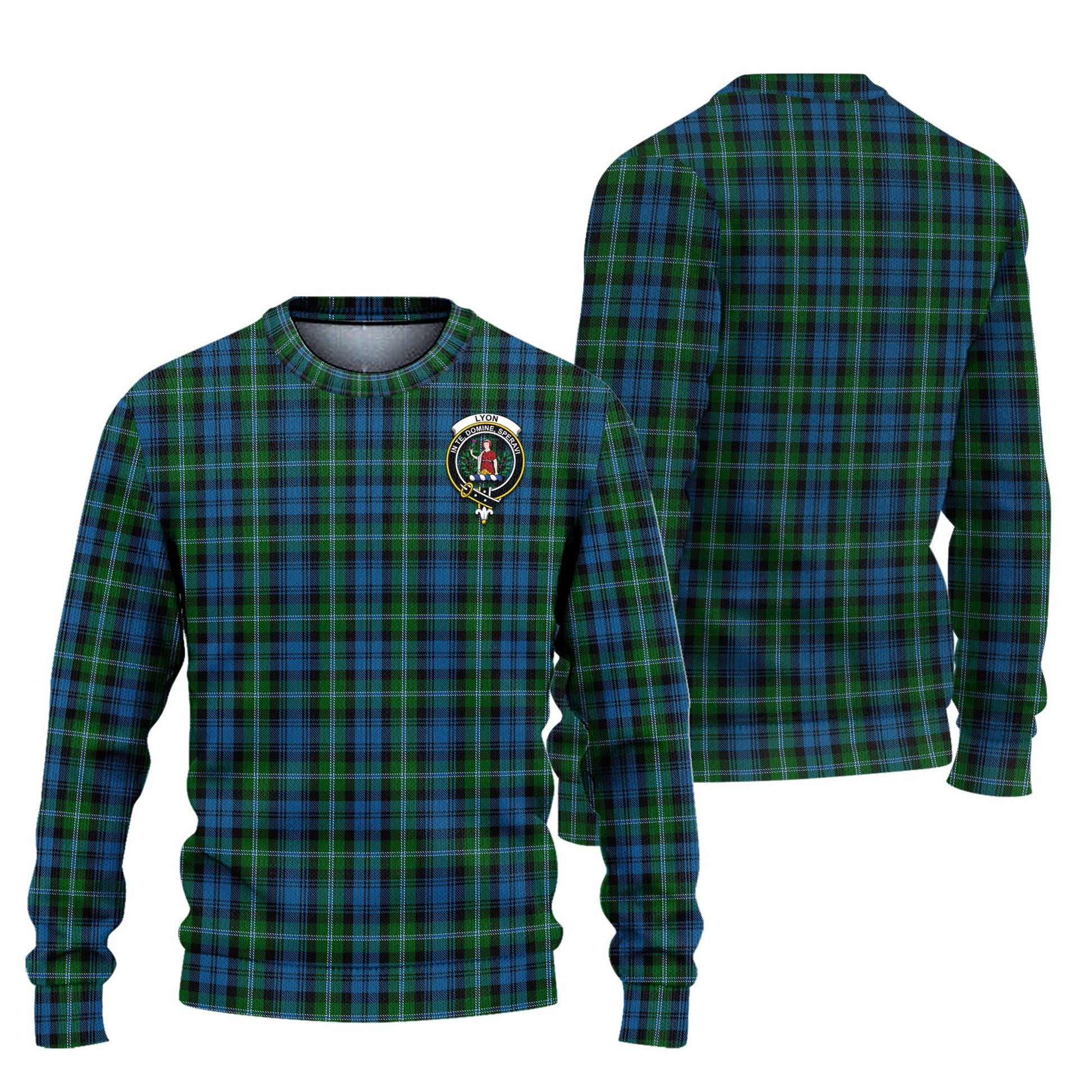 Lyon Tartan Ugly Sweater with Family Crest Unisex - Tartan Vibes Clothing