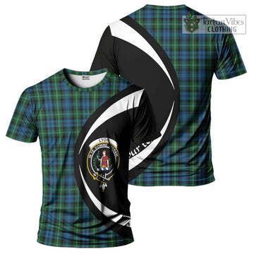 Lyon Tartan T-Shirt with Family Crest Circle Style
