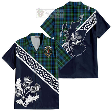 Lyon Tartan Hawaiian Shirt Featuring Thistle and Scotland Map Kid - Tartan Vibes Clothing