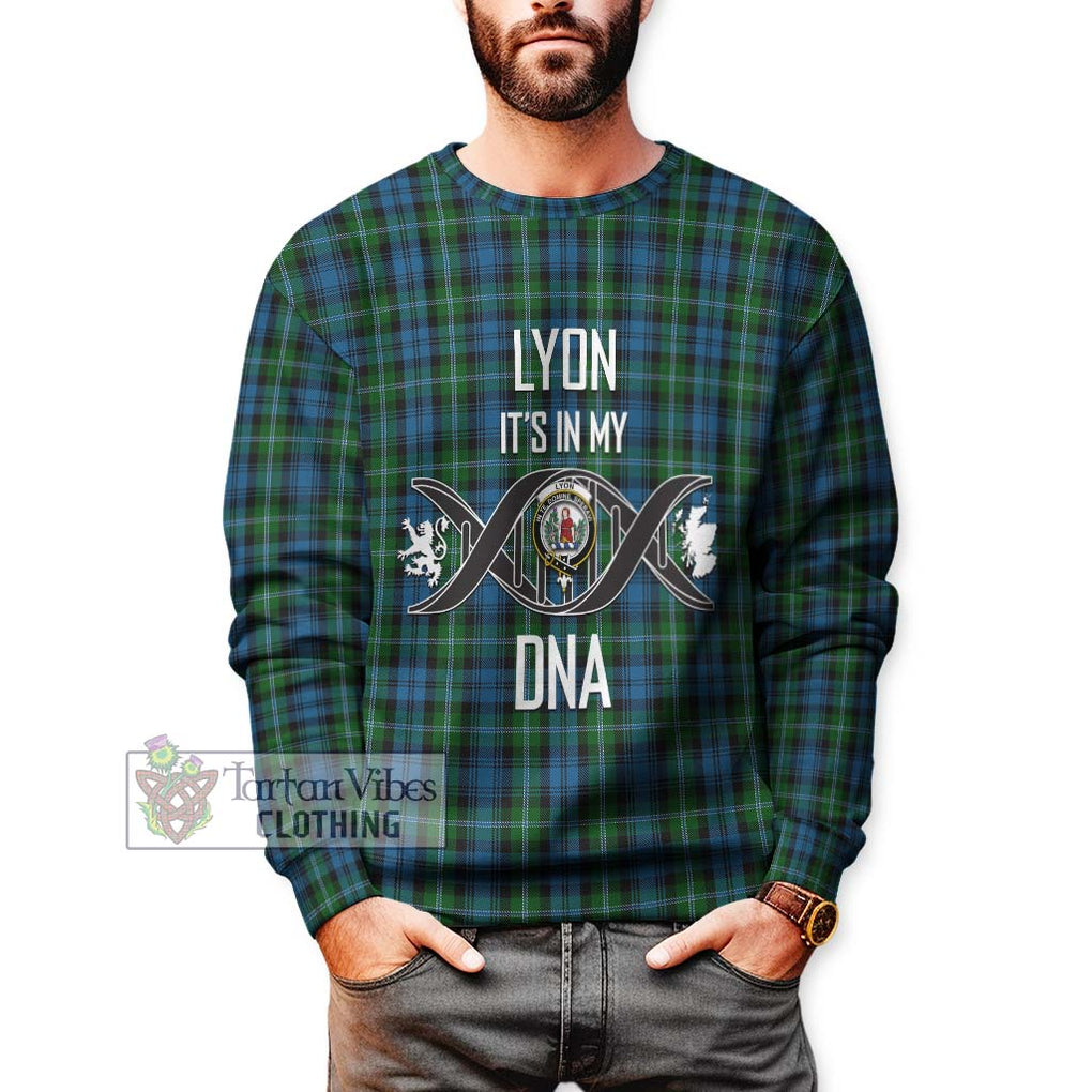 Lyon Tartan Sweatshirt with Family Crest DNA In Me Style Unisex - Tartan Vibes Clothing