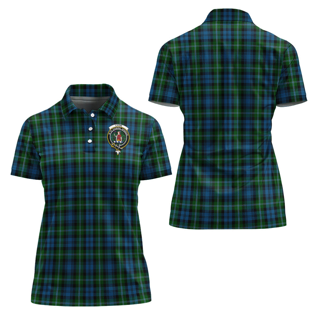 Lyon Tartan Polo Shirt with Family Crest For Women Women - Tartan Vibes Clothing