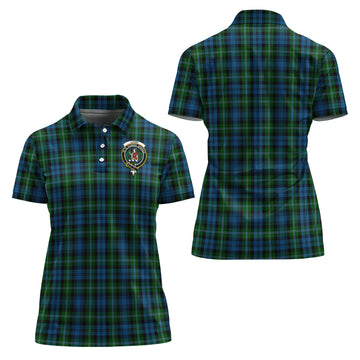 Lyon Tartan Polo Shirt with Family Crest For Women