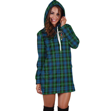 Lyon Tartan Hoodie Dress with Family Crest - Tartan Vibes Clothing