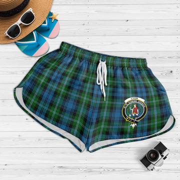 Lyon Tartan Womens Shorts with Family Crest 4XL - Tartan Vibes Clothing