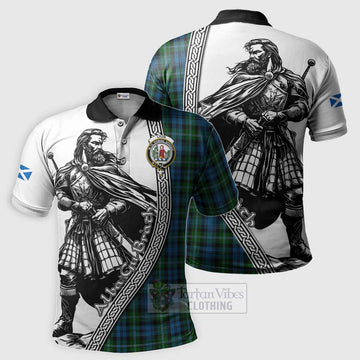 Lyon Tartan Clan Crest Polo Shirt with Highlander Warrior Celtic Style Kid - Tartan Vibes Clothing