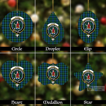 Lyon Tartan Christmas Aluminium Ornament with Family Crest Aluminium - Tartan Vibes Clothing