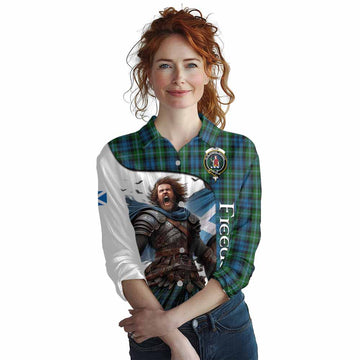 Tartan Vibes Clothing Lyon Crest Tartan Women's Casual Shirt Inspired by the Freedom of Scottish Warrior