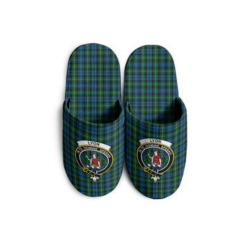 Lyon Tartan Home Slippers with Family Crest KIDS - Tartan Vibes Clothing