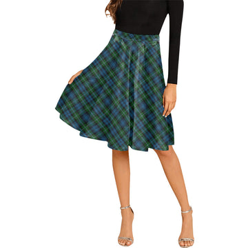 Lyon Tartan Melete Pleated Midi Skirt Cross Style Female - Tartan Vibes Clothing