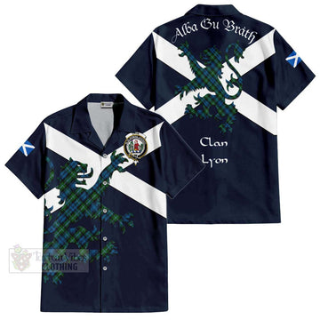 Lyon Tartan Lion Rampant Hawaiian Shirt Proudly Display Your Heritage with Alba Gu Brath and Clan Name Kid - Tartan Vibes Clothing