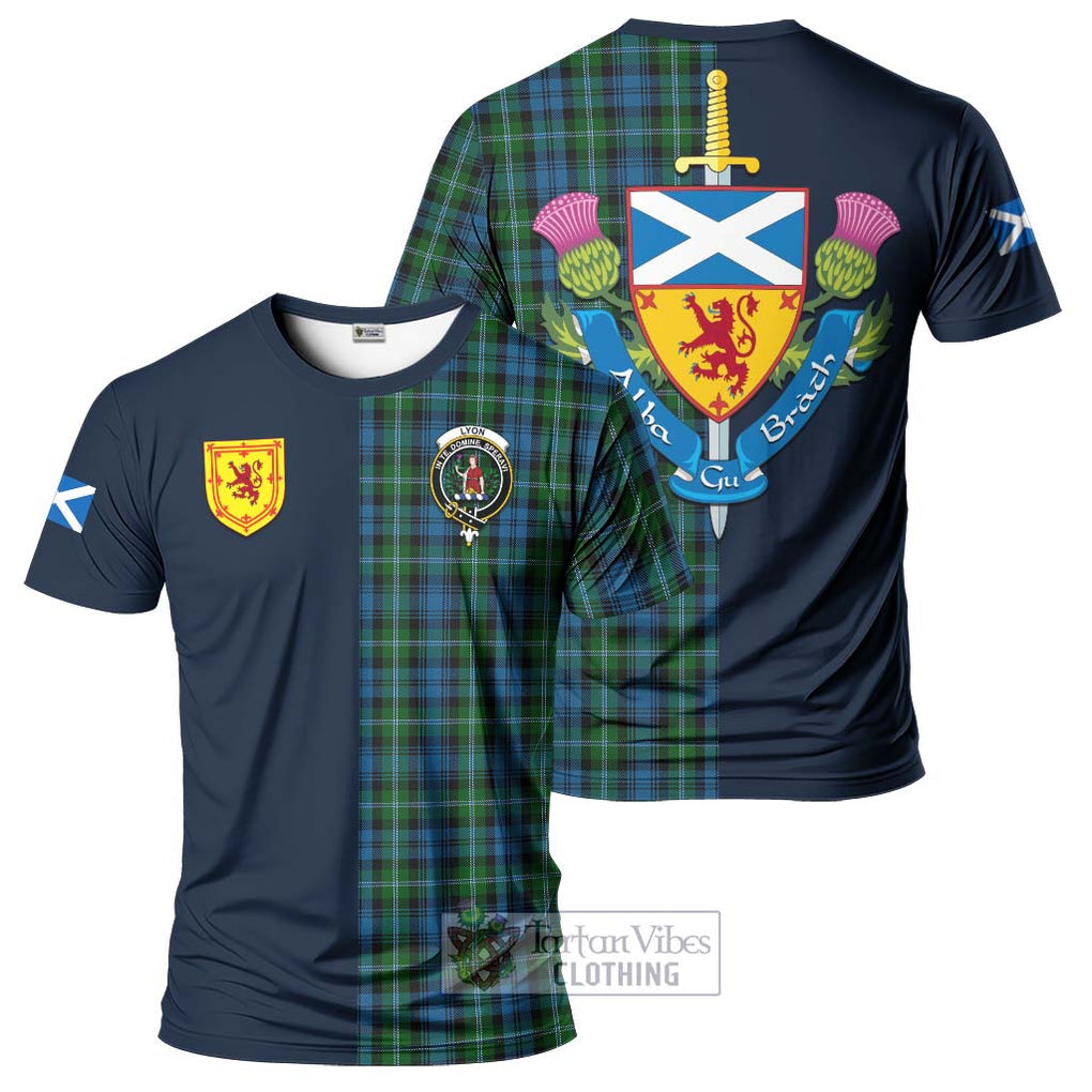 Tartan Vibes Clothing Lyon Tartan T-Shirt Alba with Scottish Lion Royal Arm Half Style