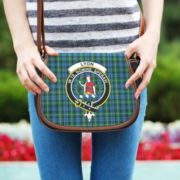 Lyon Tartan Saddle Bag with Family Crest One Size 9.05*3.35*7.48 inch - Tartan Vibes Clothing